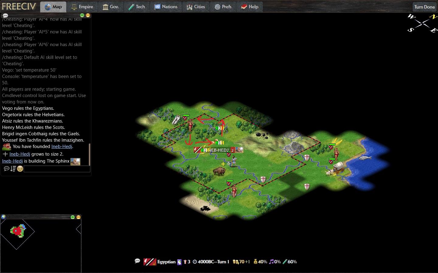 i have still some points of movement with tribesman, so its excelent to explore map and back to end of sphinx