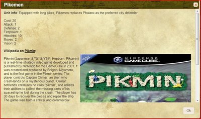Pikemen info screen displays wrong wiki page, screen shot